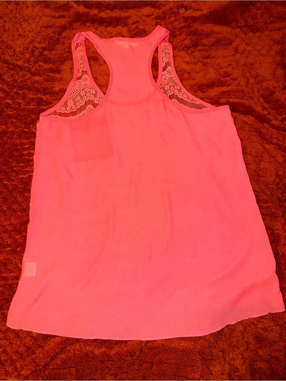 iris Coral Lace Racerback Tank - Picture 3 of 3